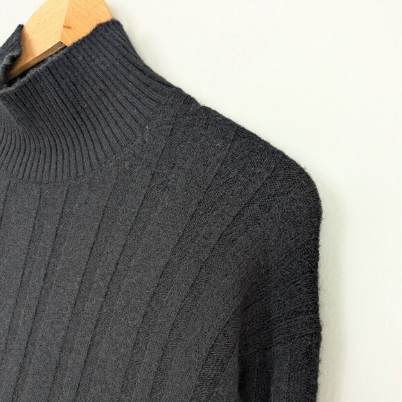 J Crew Mockneck Sweater Womens M Merino Wool Alpaca Rib Minimal Classic Work - Picture 4 of 10